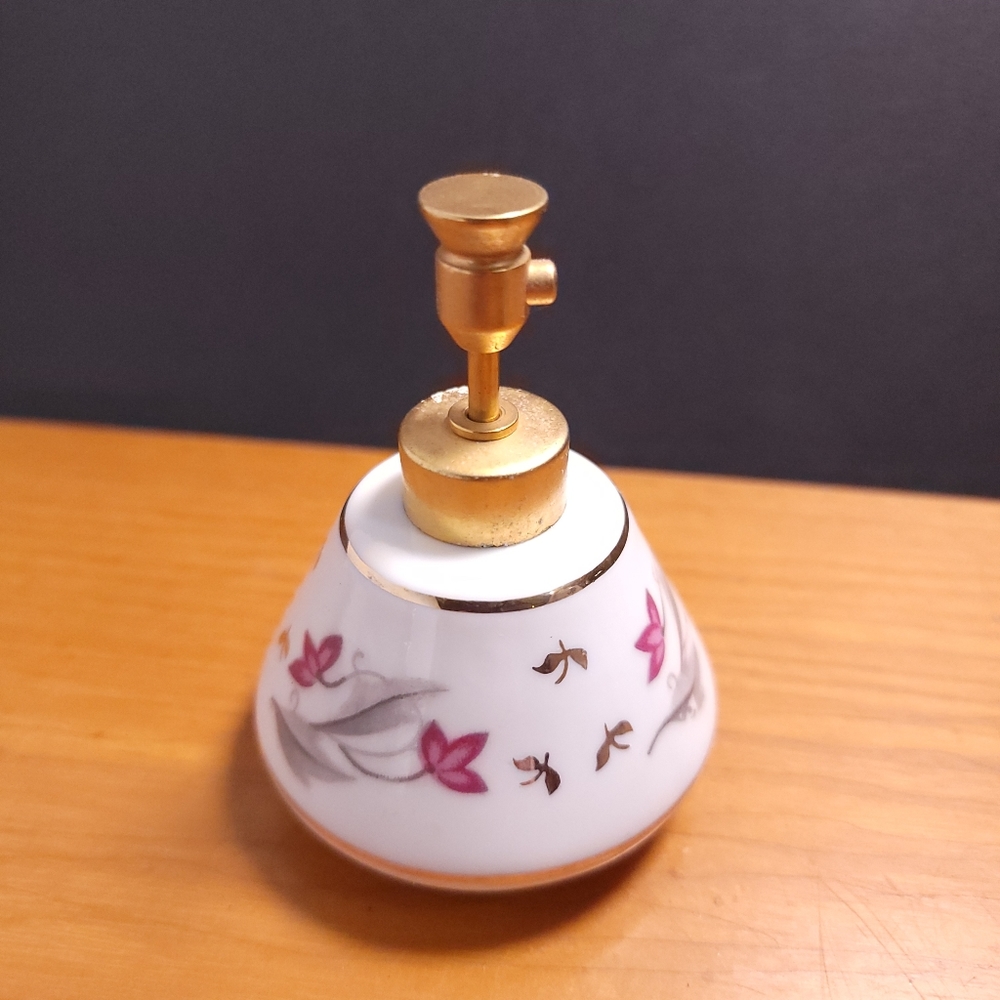 DeV Perfume Atomizer Bottle Porcelain Pink Floral Vintage Victorian